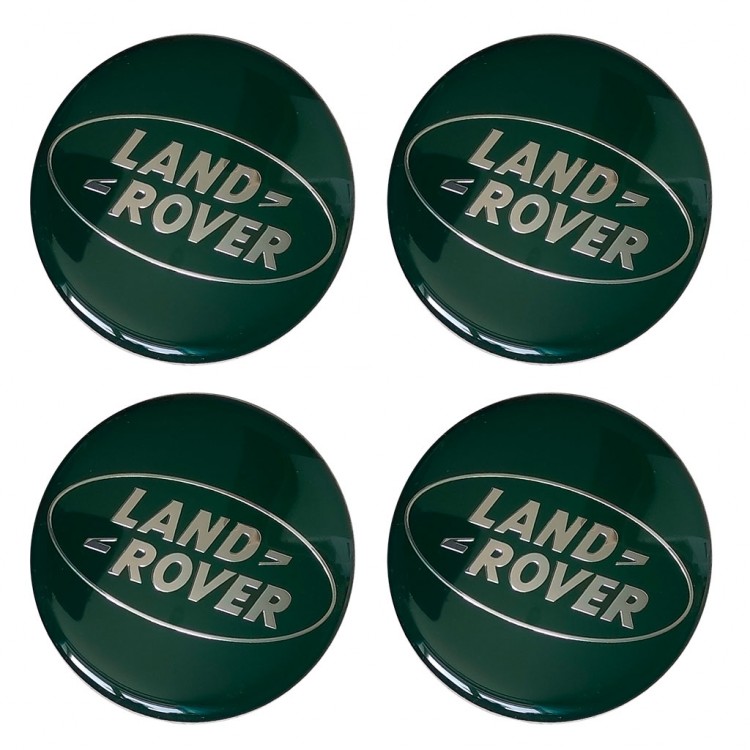 Стикеры на диски Land Rover линза 65 мм темно-зеленый и хром