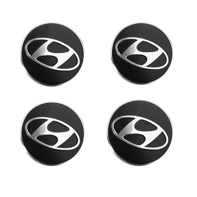 Наклейки на диски Hyundai black сфера 62 мм