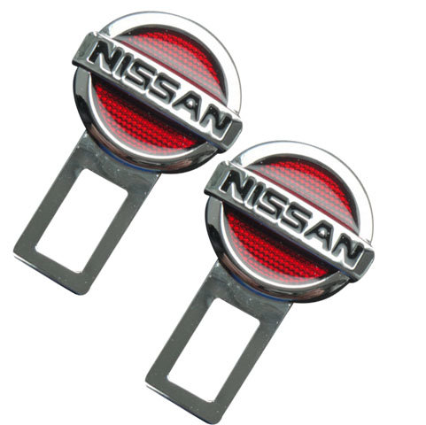Заглушка ремня безопасности с логотипом Nissan хром с красным