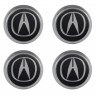 Колпачки на диски ВСМПО со стикером Acura 74/70/9 хром черный 