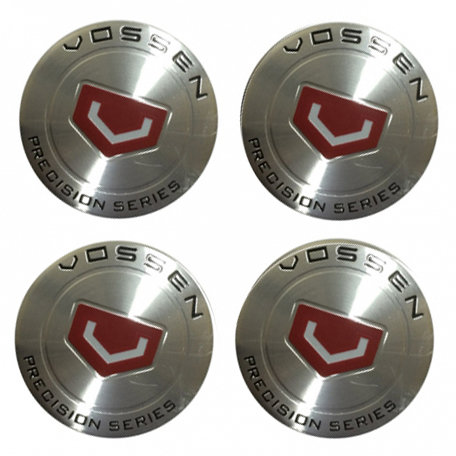 Наклейки на диски Vossen silver-red сфера 56 мм