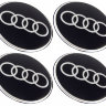 Наклейки на диски Audi black с юбкой 74 мм 