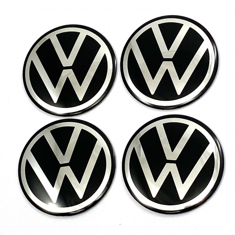 Наклейки на диски Volkswagen 90 мм сфера черные новые