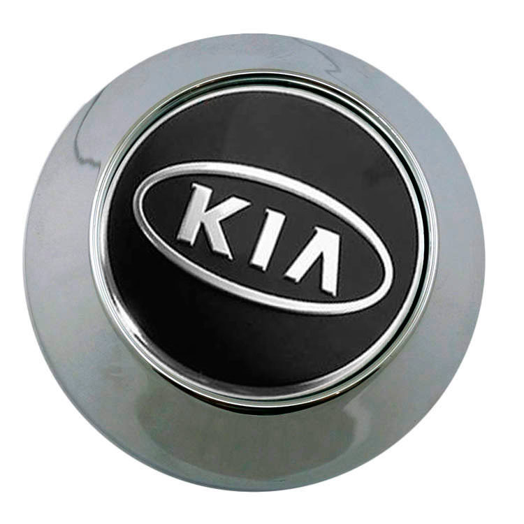 Заглушки на диски KIA 65/60/6 хром-черный конус 