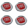 Колпачки на диски 62/56/8 хром со стикером Fiat хром и красный 