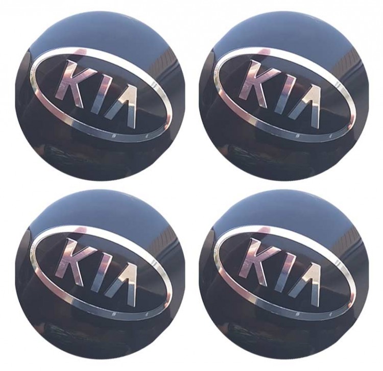 Наклейки на диски KIA линза 65 мм черные 