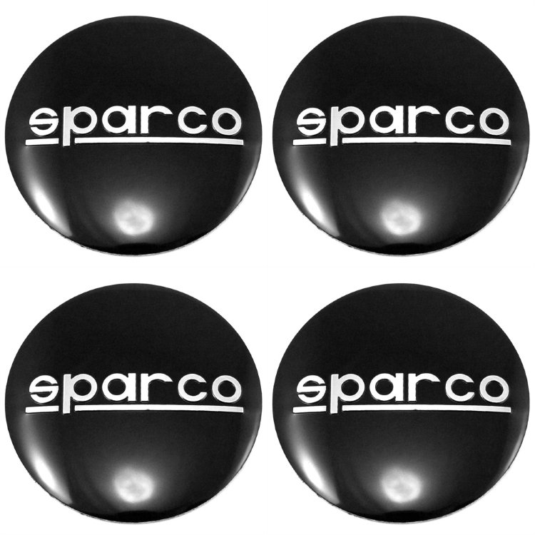 Наклейки на заглушки литых дисков Sparco 56 мм металл 