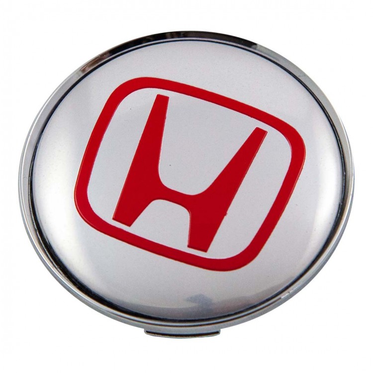Колпачки на диски Honda 65/60/12 хром и красный