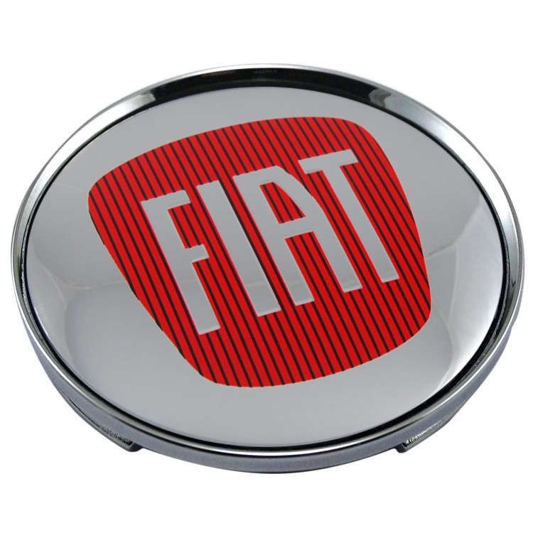 Колпачок на диск Fiat 59/50.5/9 хром и красный  