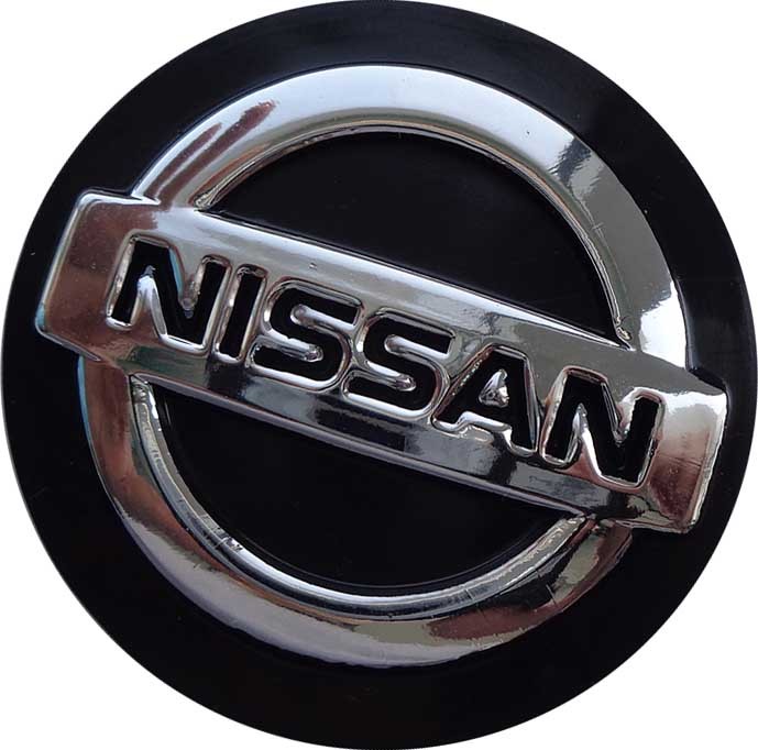 Колпачок на диски Nissan 66/62/12, черный и хром