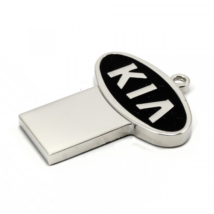 Флешка Киа USB2.0 8GB хром/черный