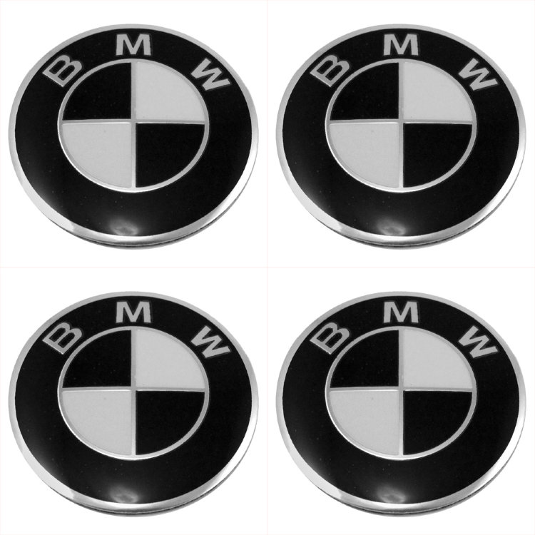 Наклейки на диски BMW 56 мм white black сфера 