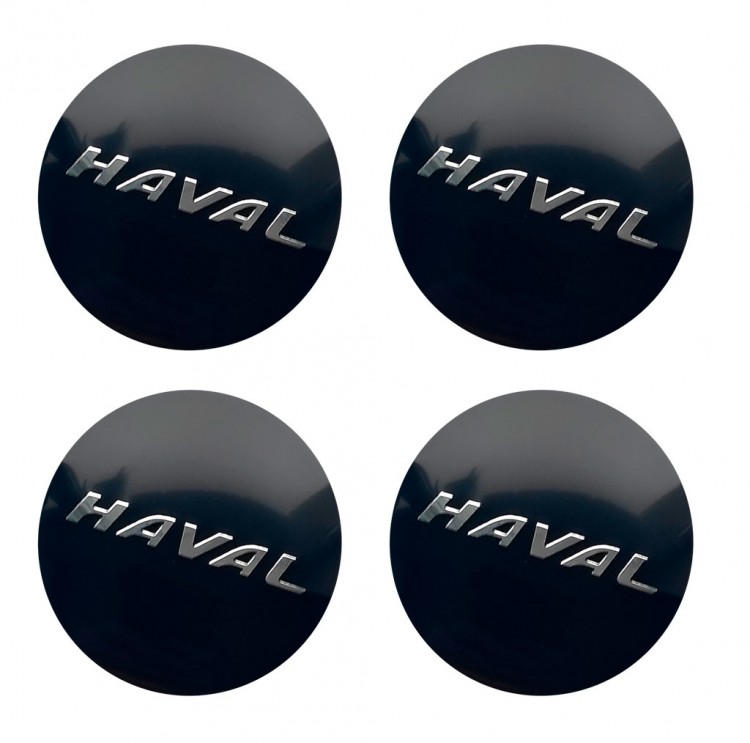 Наклейки на диски Haval 56 мм сфера черные тюнинговые