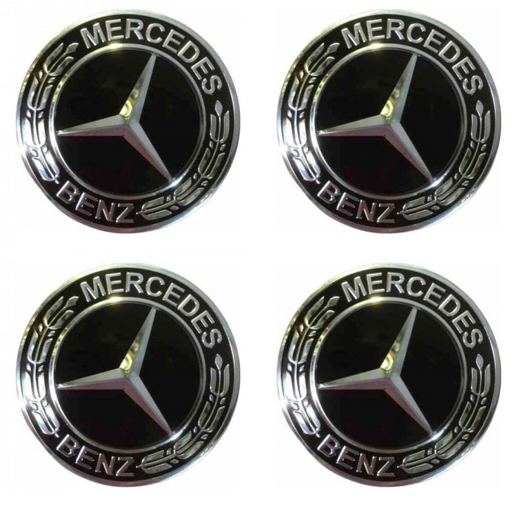 Наклейки на диски Mercedes black сфера 56 мм new