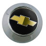 Заглушка на диски Chevrolet 65/60/6 конус хром с золотым лого 