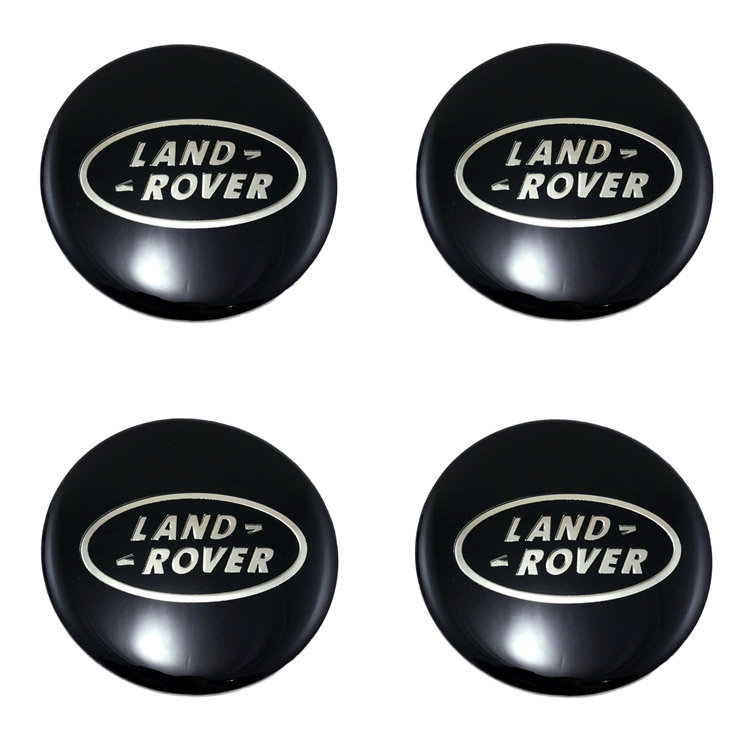 Стикеры на диски Land Rover линза 65 мм черный+хром