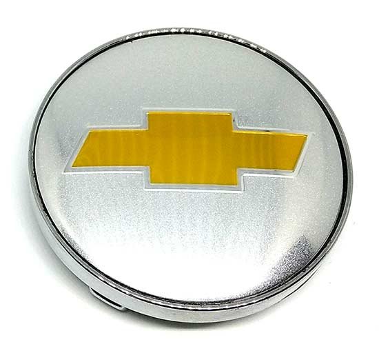 Колпачок на диски Chevrolet 60/56/9 серебро с золотым лого