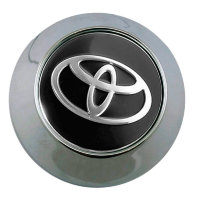 Изображение товара Колпачок на диски Toyota 68/62/10 хром-черный конус