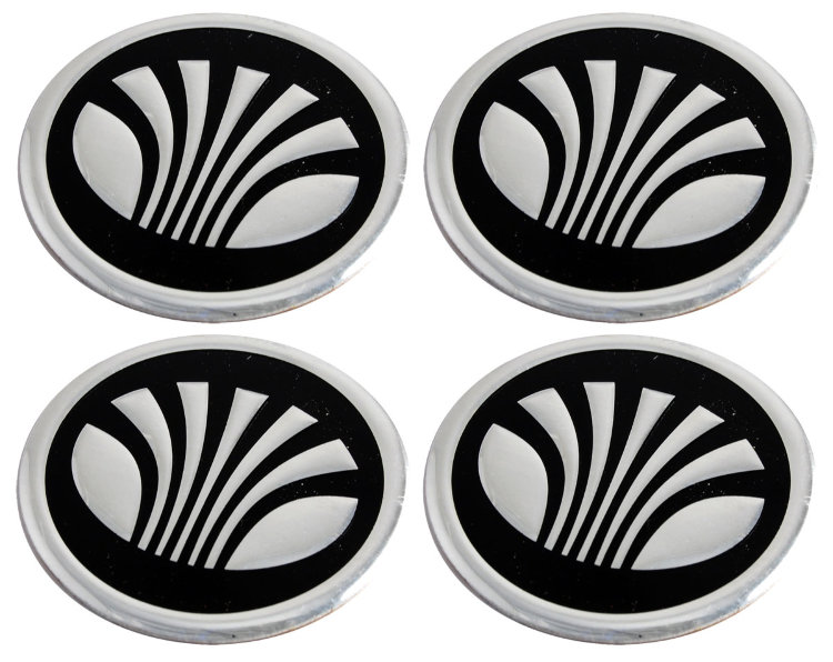 Наклейки на диски Daewoo black металлизированные 60 мм 