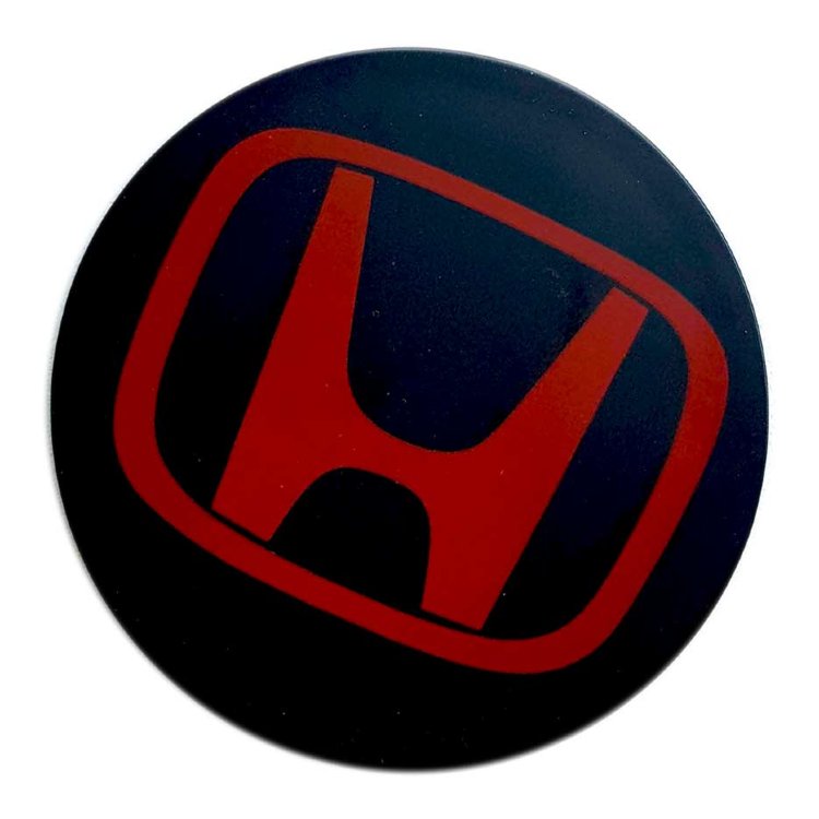 Колпачок ступичный  HONDA 68/63/12 черный с красным логотипом
