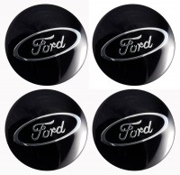 Изображение товара Наклейки на диски Ford 44.5 мм сфера черные с хромированным логотипом  