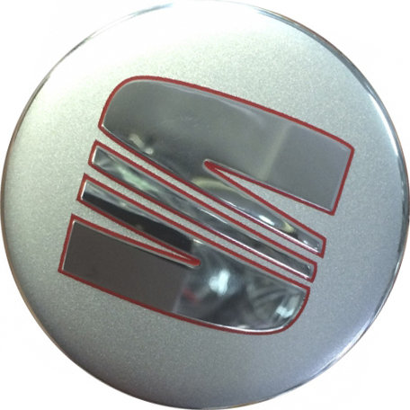 Колпачок на диски Seat 54/52/7 серебро-хром-красный
