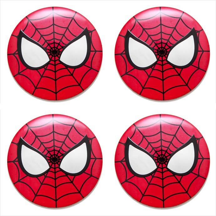 Наклейки на диски Spider-man красные сфера 56 мм