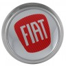 Колпачки на диски ВСМПО со стикером Fiat 74/70/9  хром и красный 