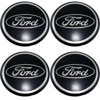 Изображение товара Наклейки на колпаки колес Ford 65 мм black/chrome 