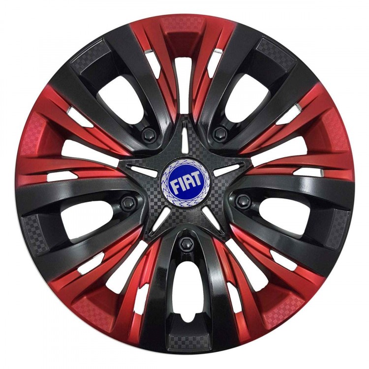 Колпак на диски Fiat Lion Carbon Red Mix 15