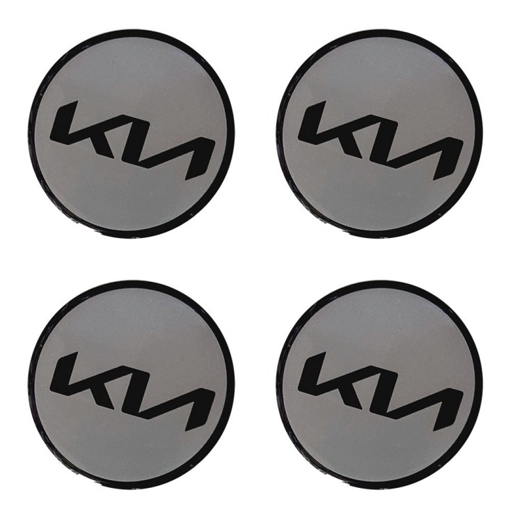 Наклейки на диски KIA 45 мм светлые силикон новый логотип  