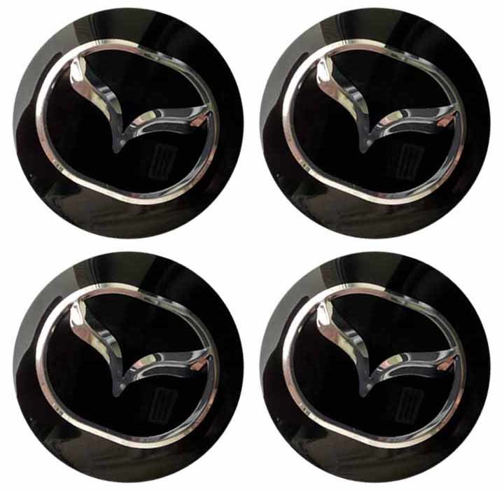 Наклейки на диски Mazda black сфера 56 мм
