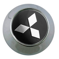 Изображение товара Колпачок на диски Mitsubishi 69/65/10 черный-хром конус   