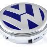 Хромированный колпачок центрального отверстия ступицы с логотипом Фольцваген синего цвета