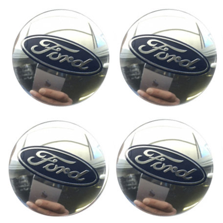 Наклейки на диски Ford 56 мм сфера металл с синим