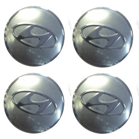 Наклейки на диски Hyundai silver сфера 56 мм