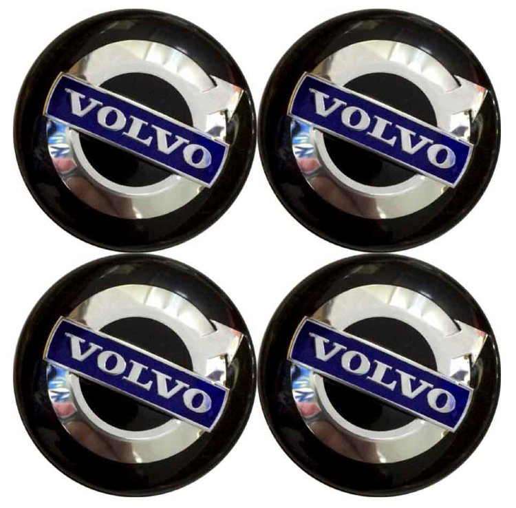 Наклейки на диски Volvo сфера 60 мм черный с синим