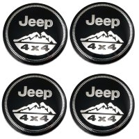 Изображение товара Наклейки на колпачки колес Jeep 4x4 56 мм металл хром