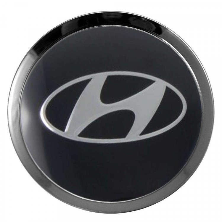 Заглушки для диска со стикером Hyundai (64/60/6) черный