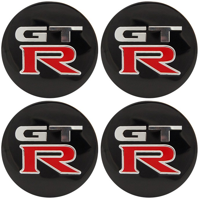 Наклейки на диски Nissan GT-R черный сфера 56 мм